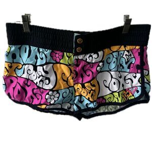 Roxy Girl's Groovy 60s 70s Back Snap Pockets Swim Boardshorts Surf Shorts 5